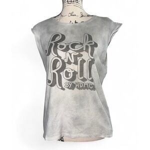Harley Davidson Rock N Roll Graphic Tank Top Women's Sz M Grey Wash Sleeveless